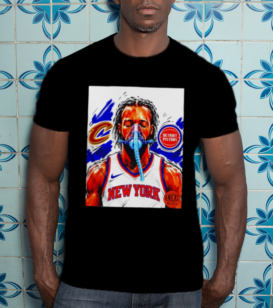 New York Knicks Jalen Brunson Vs Detroit Pistons Cleveland Cavaliers Matchup Knicks Mexico T-Shirt