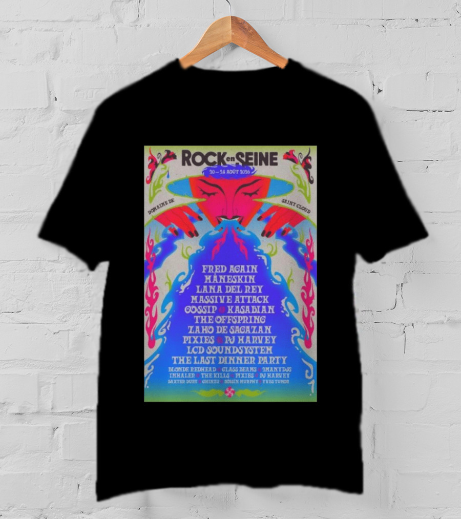 ROCK EN SEINE 2026 Program Domaine De Saint Cloud Lana Del Rey LCD Soundsystem T-Shirt