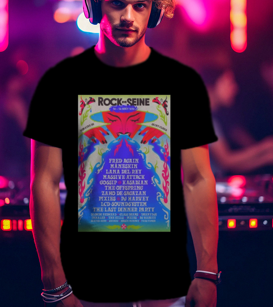 ROCK EN SEINE 2026 Program Domaine De Saint Cloud Lana Del Rey LCD Soundsystem T-Shirt