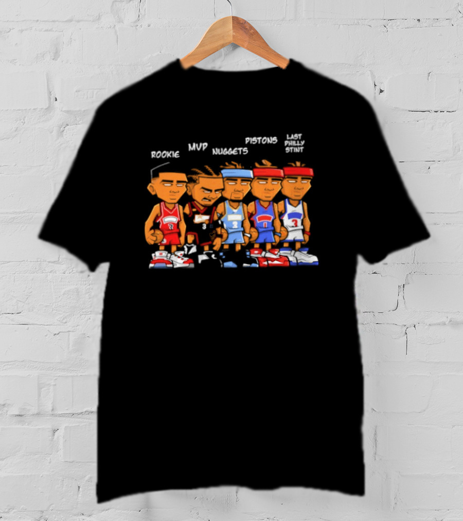 Rookie MVP Nuggets Pistons Last Philly Stint Iverson Career T-Shirt