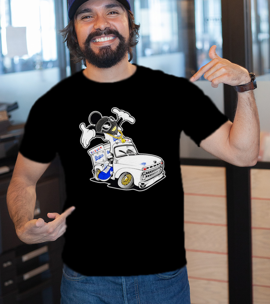 Los Angeles Dodgers Mickey Ice Cream Truck Sneaker Chain T-Shirt