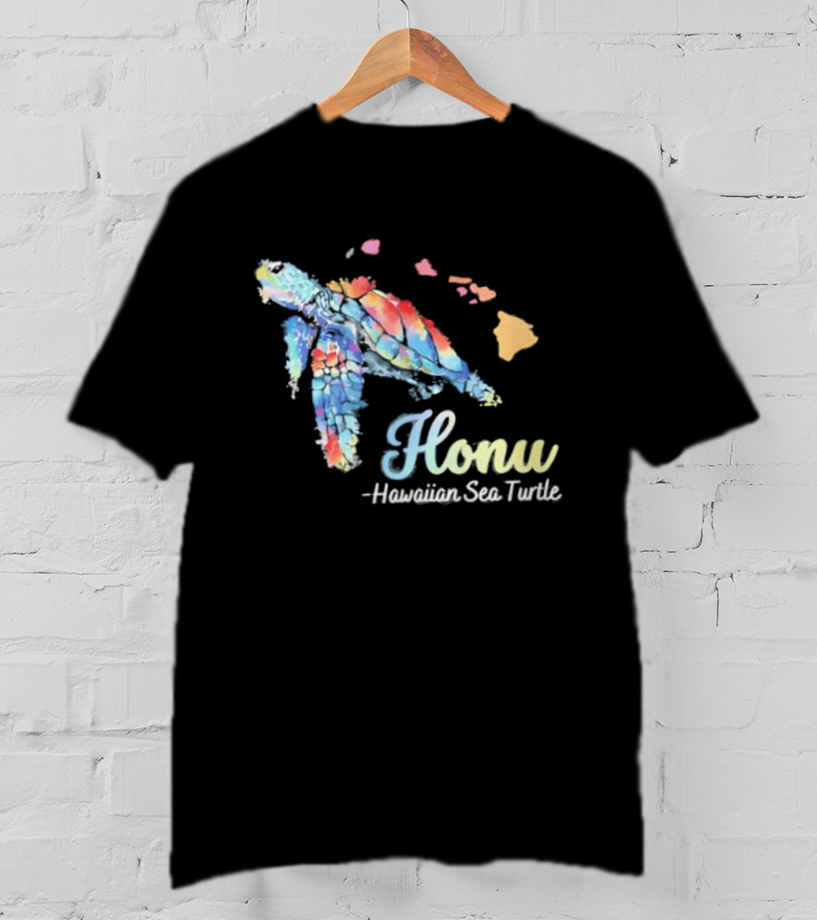 Honu Hawaiian Sea Turtle Watercolor T-Shirt