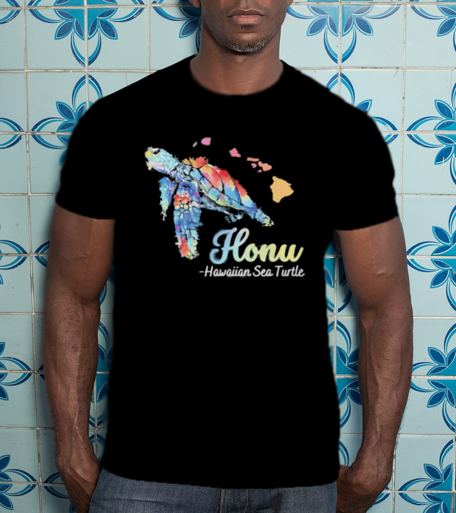 Honu Hawaiian Sea Turtle Watercolor T-Shirt