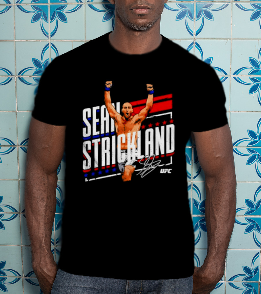 Sean Strickland UFC Fighter Star Signature Graphic UFC T-Shirt