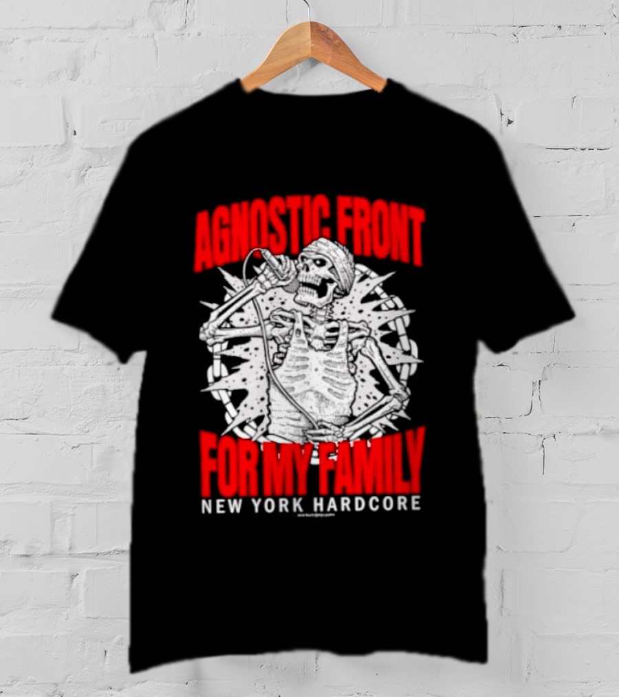Agnostic Front Skeleton For My Family New York Hardcore T-Shirt