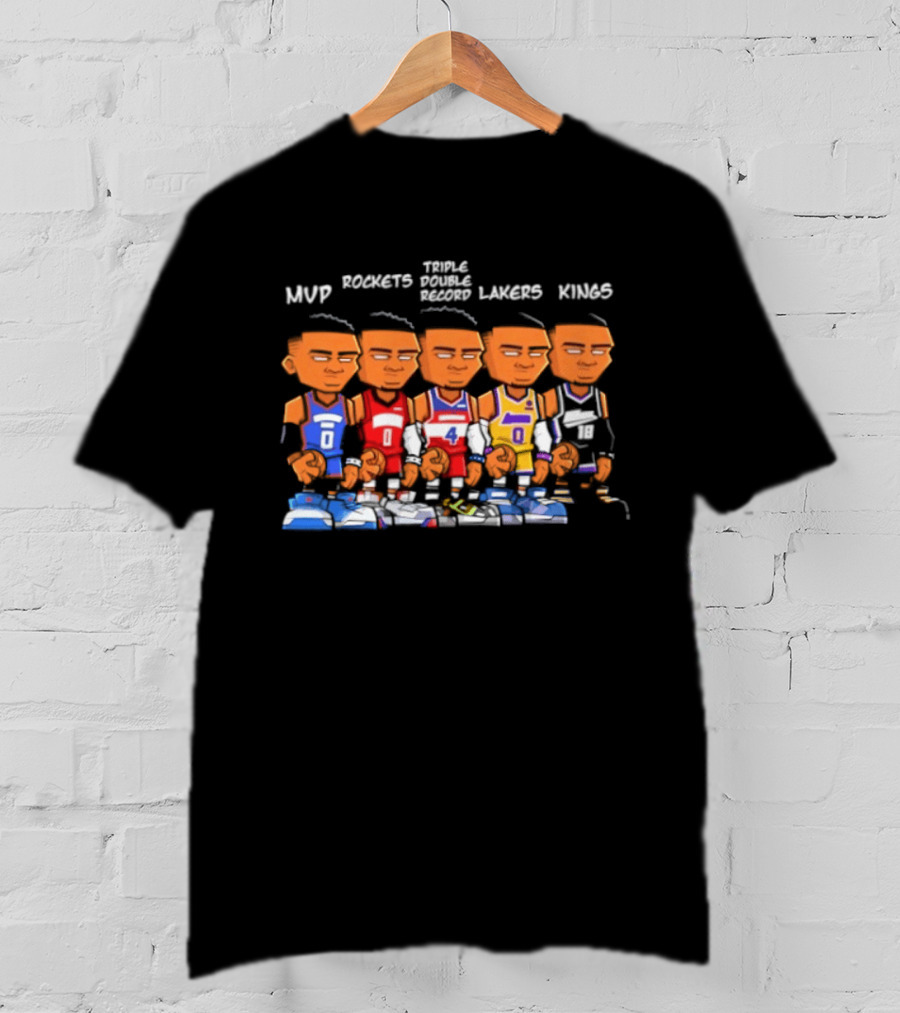 Thunder MVP Rockets Triple Double Record Lakers Kings Westbrook Career T-Shirt