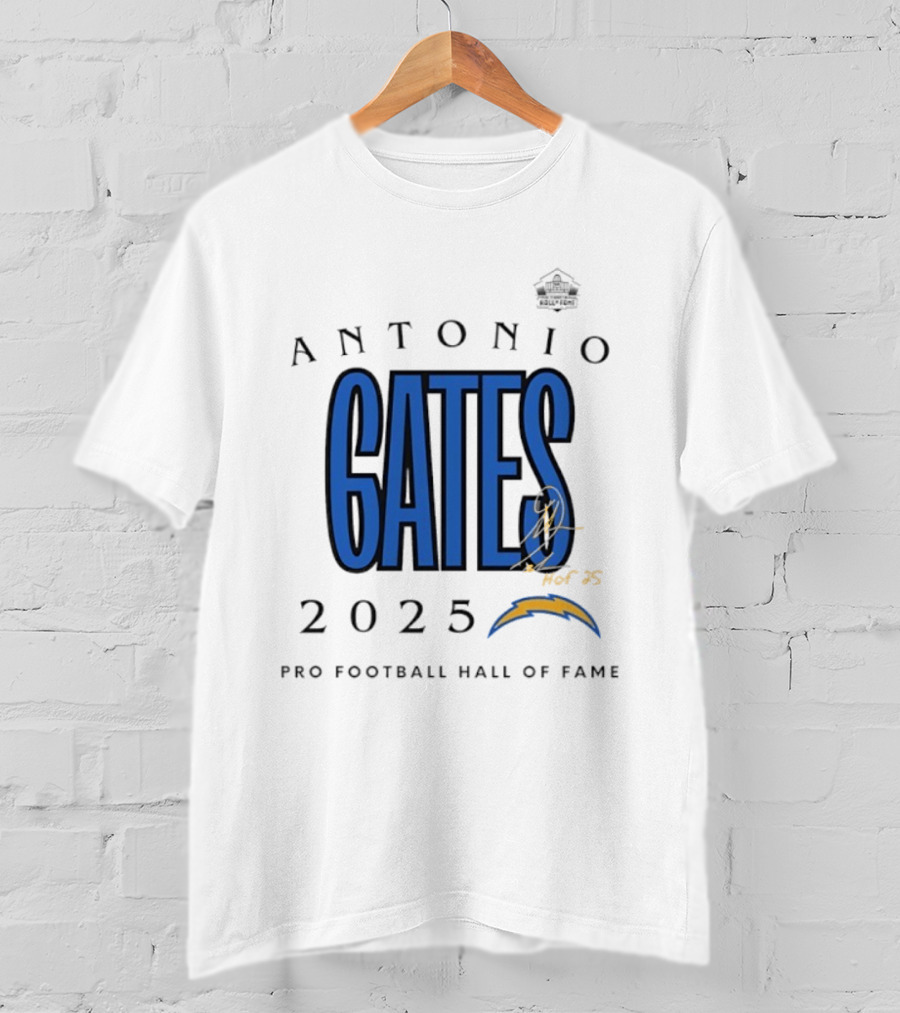 Antonio Gates Los Angeles Chargers Pro Football Hall Of Fame 2025 T-Shirt