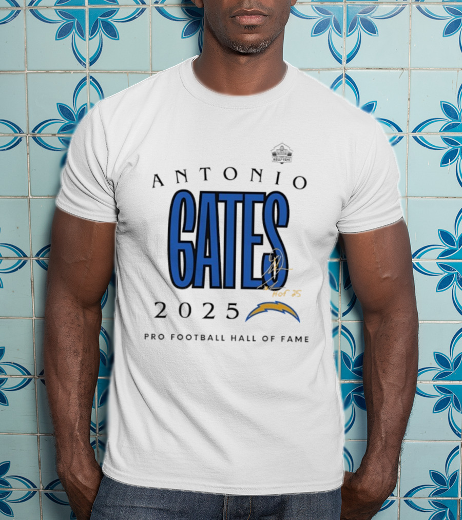 Antonio Gates Los Angeles Chargers Pro Football Hall Of Fame 2025 T-Shirt