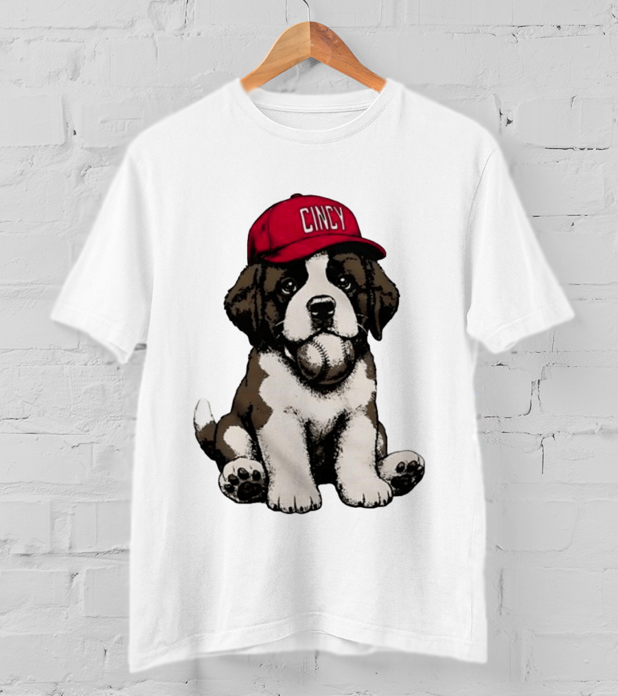 Cincinnati Reds Cincy Puppy Baseball Hat T-Shirt