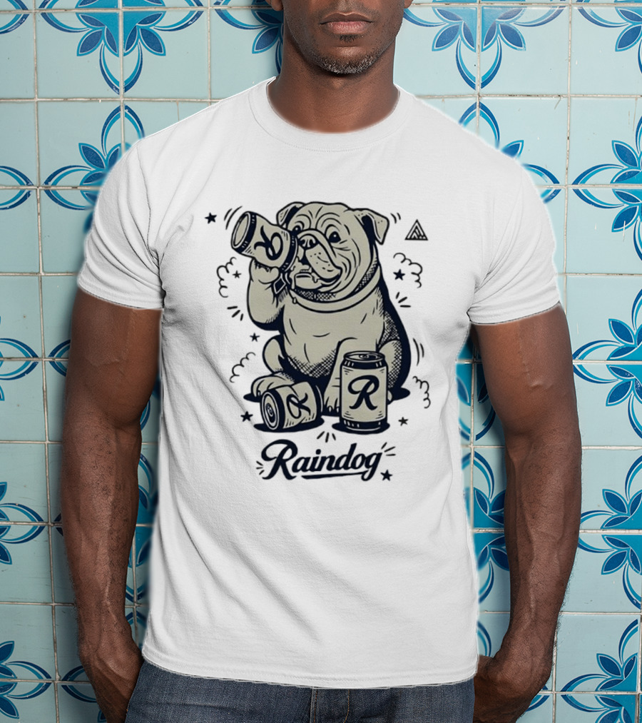 Raindog Bulldog Drinking R Can T-Shirt