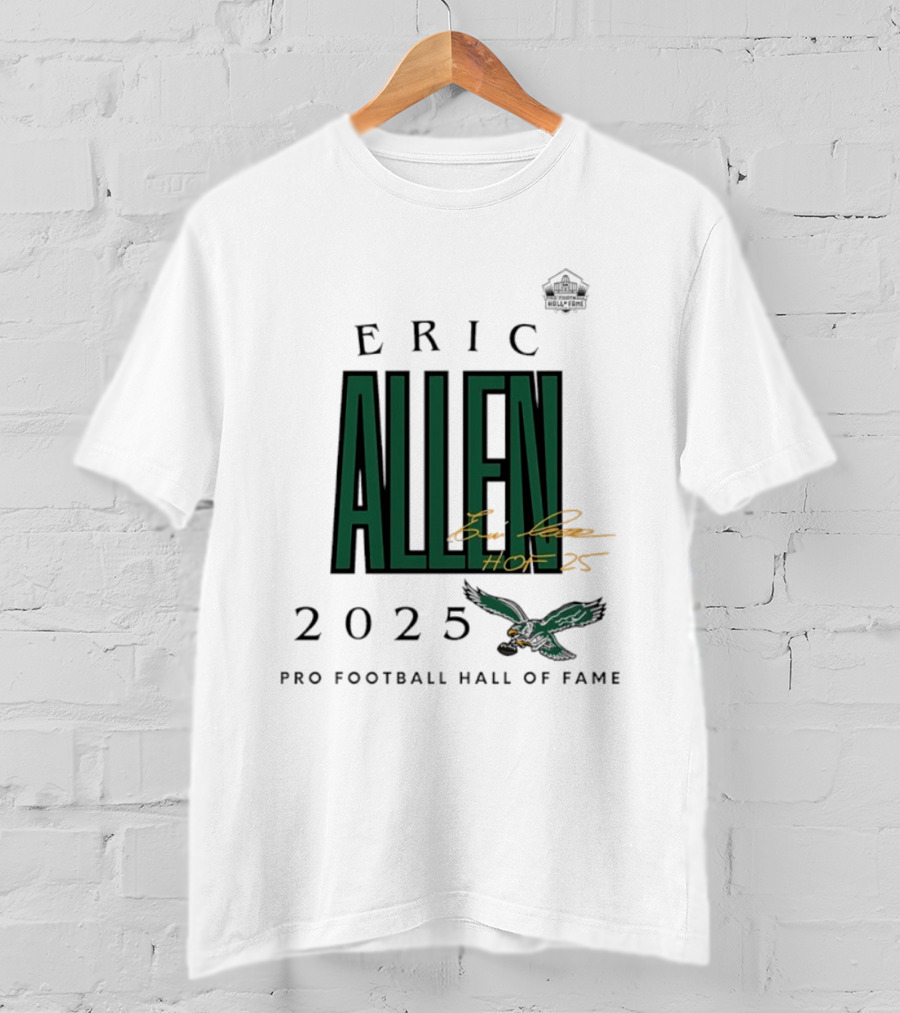 Eric Allen Philadelphia Eagles 2025 Pro Football Hall Of Fame T-Shirt