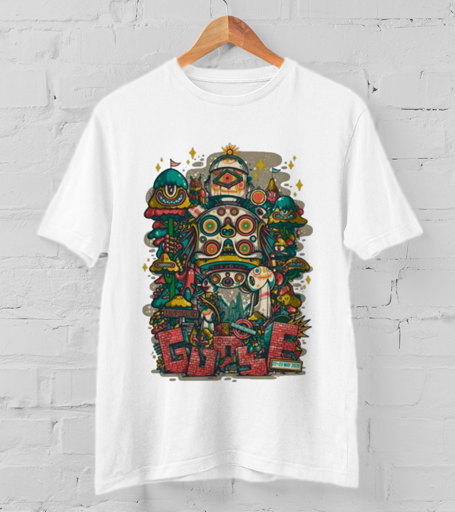 Goose London UK Tour May 22 23 2026 Psychedelic Robot Mushroom T-Shirt