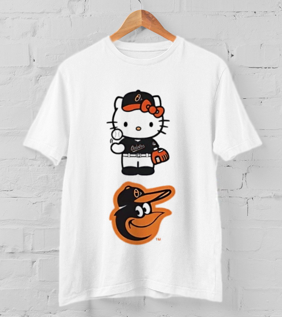Hello Kitty Baltimore Orioles Baseball Fan Merchandise T-Shirt