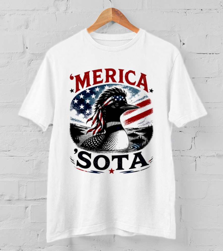 Merica 'Sota Loon Stars Stripes American Flag T-Shirt