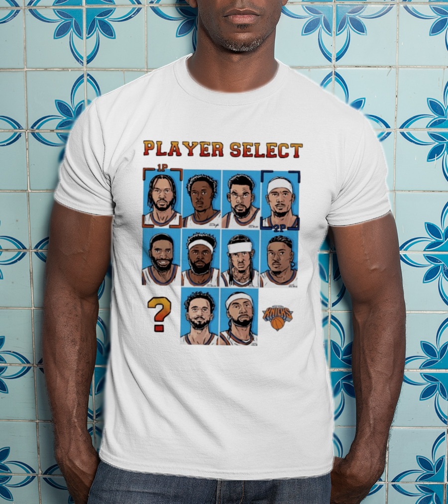 New York Knicks Player Select Collage With Iconic Team Logo And Player Portraits T-Shirt