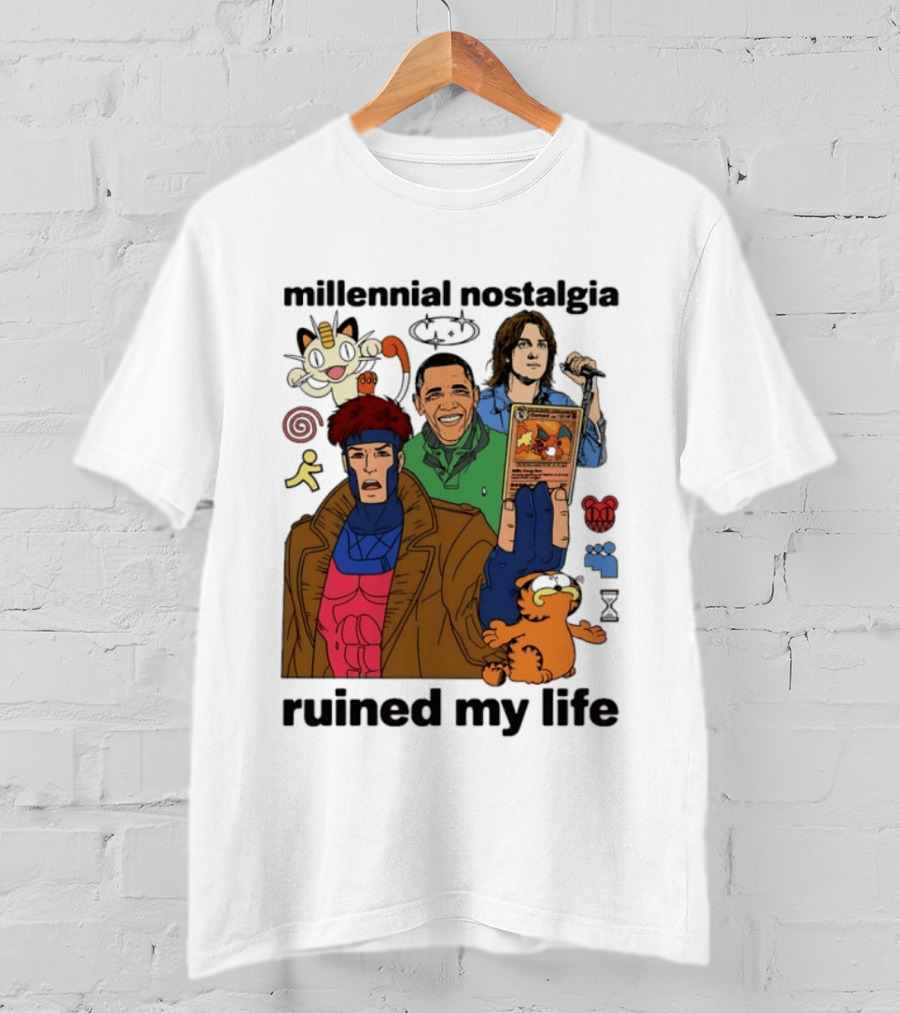 Millennial Nostalgia Obama Gambit Pokémon Yu Gi Oh Ruined My Life T-Shirt