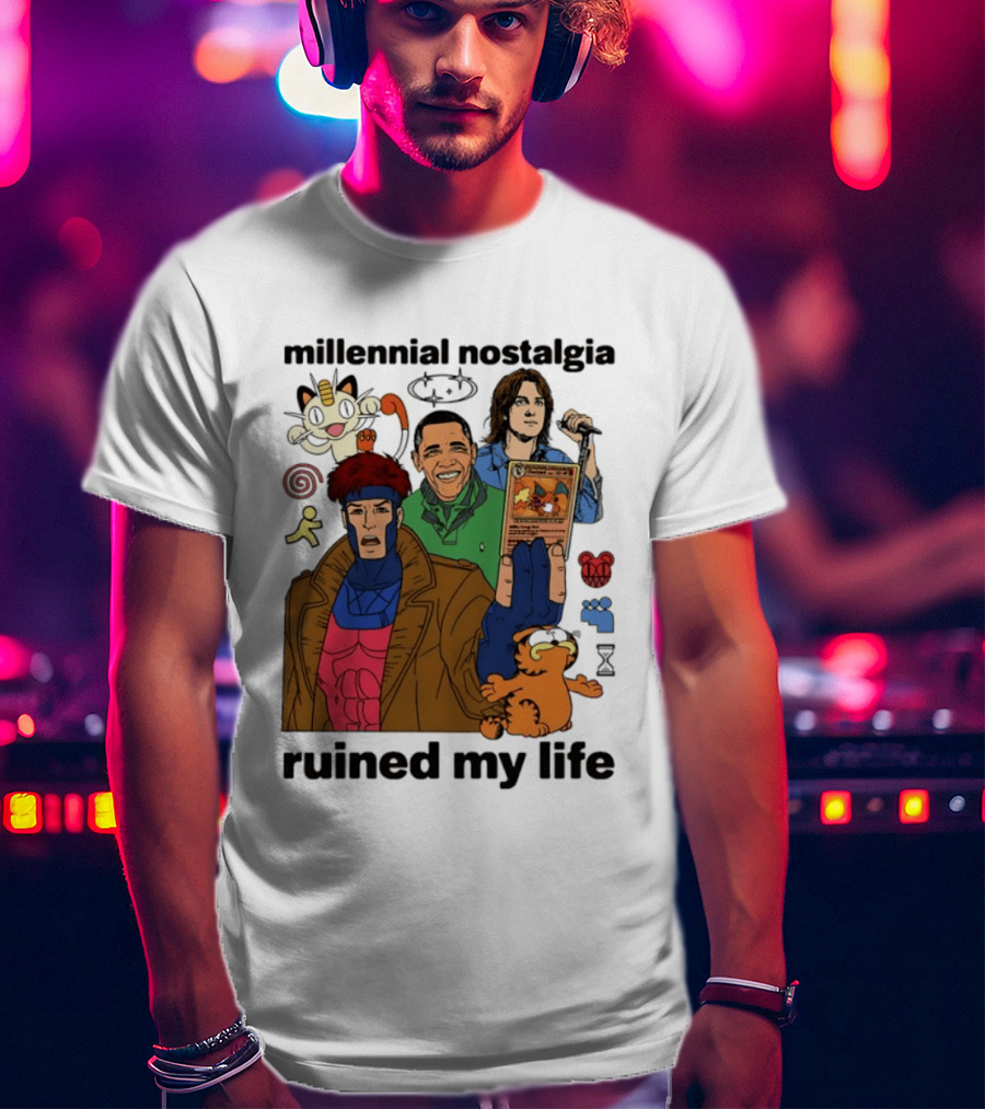 Millennial Nostalgia Obama Gambit Pokémon Yu Gi Oh Ruined My Life T-Shirt