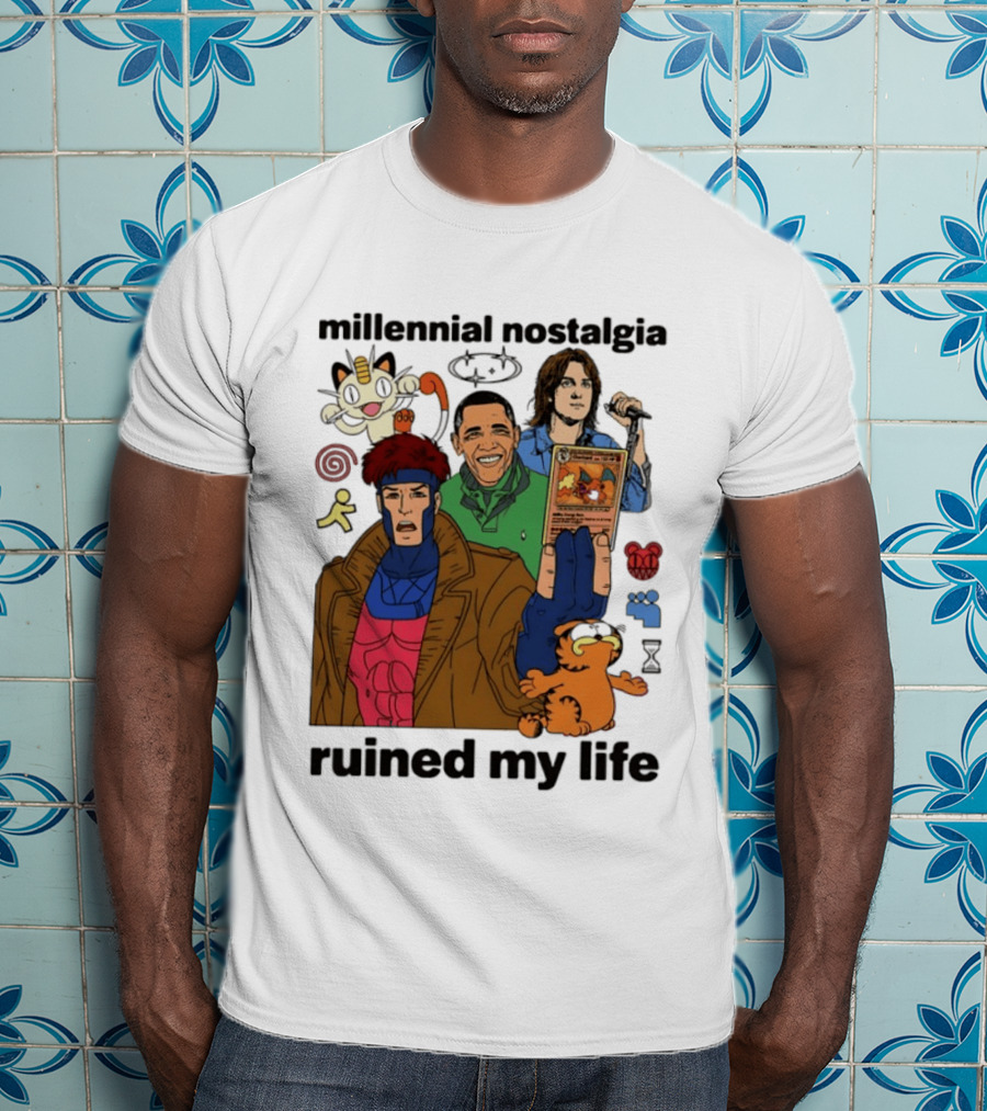 Millennial Nostalgia Obama Gambit Pokémon Yu Gi Oh Ruined My Life T-Shirt