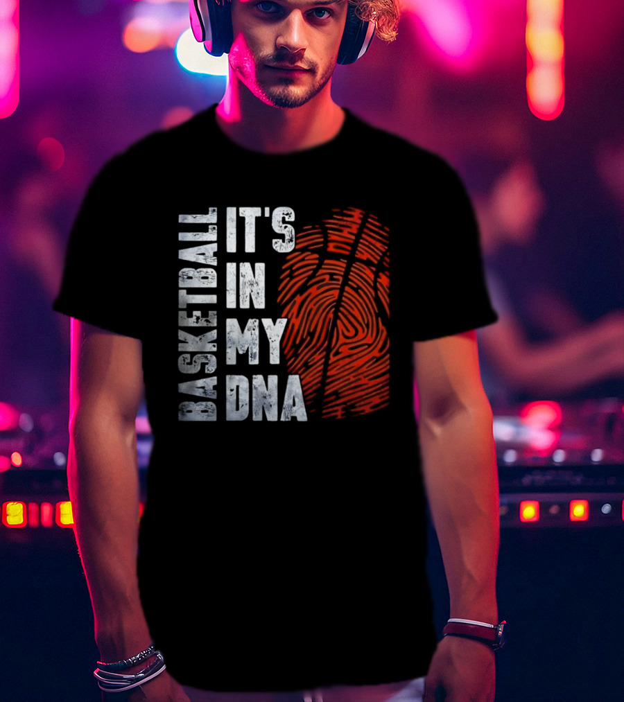 Basketball It's In My DNA Fingerprint T-Shirt