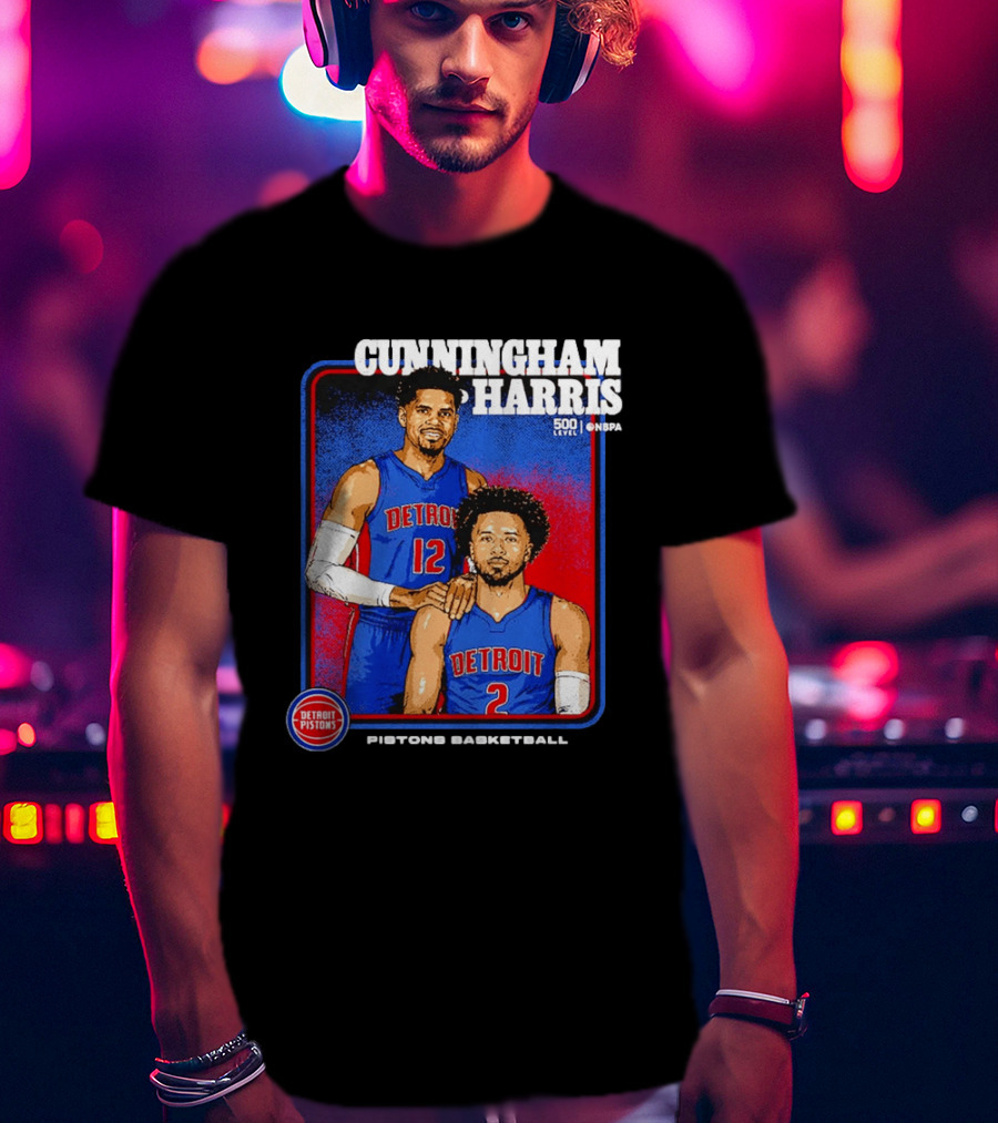 Cunningham Harris 500 Level Onepa Detroit Pistons Basketball T-Shirt