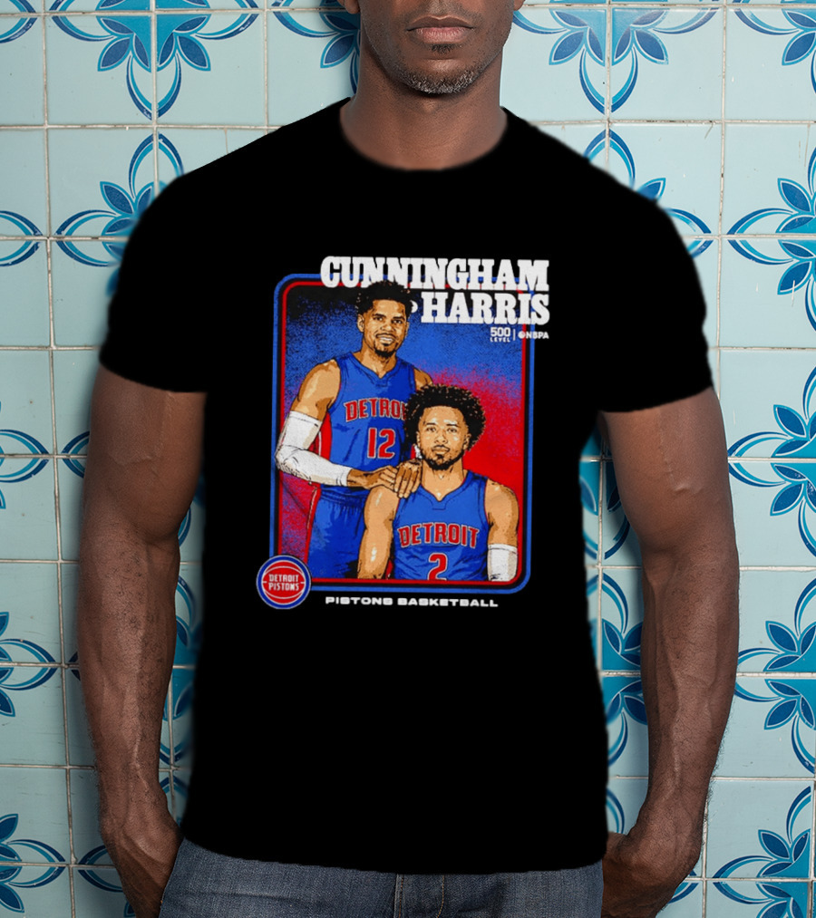 Cunningham Harris 500 Level Onepa Detroit Pistons Basketball T-Shirt