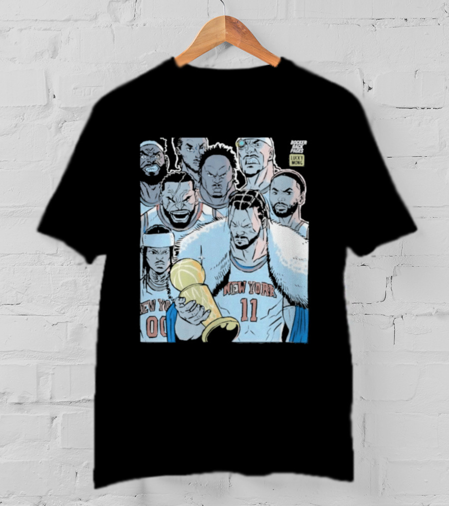 New York Knicks Anime Basketball Players 2026 Championship Trophy T-Shirt