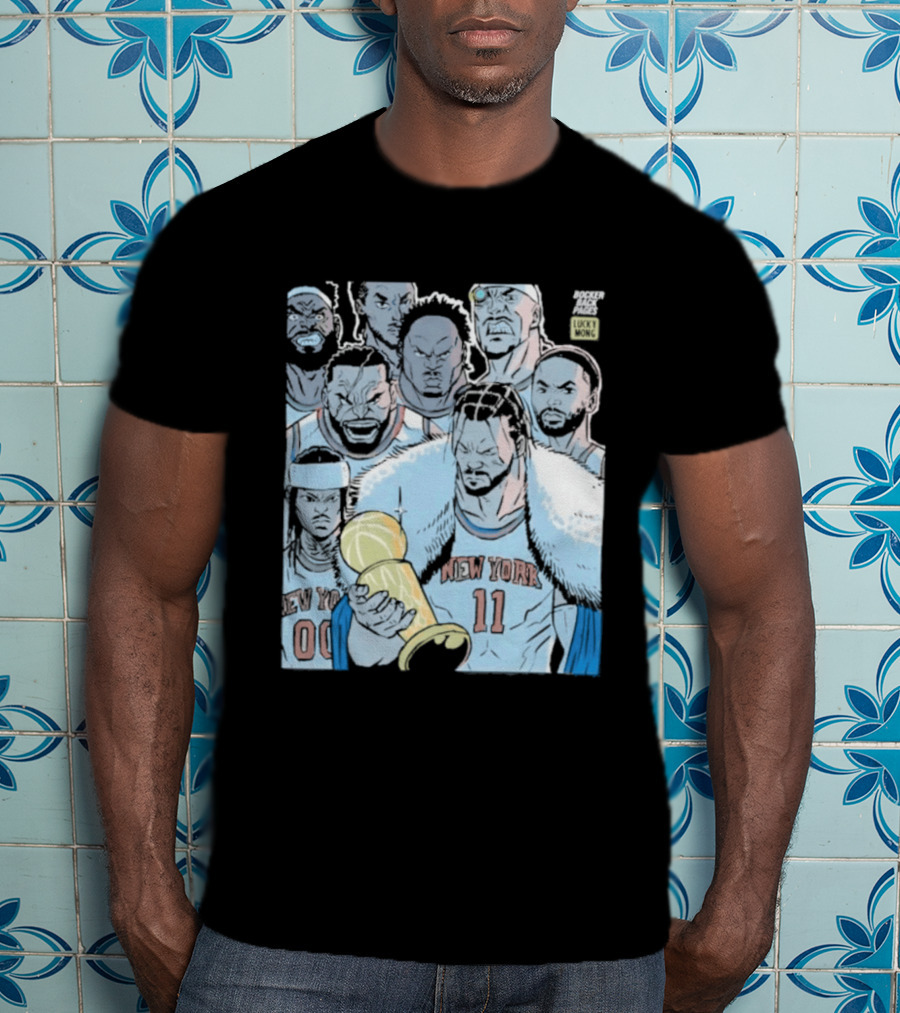 New York Knicks Anime Basketball Players 2026 Championship Trophy T-Shirt