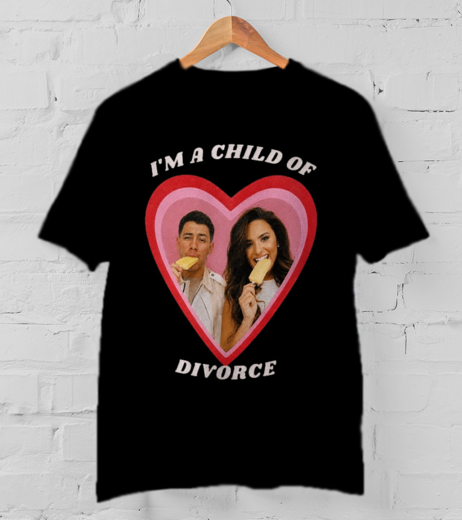 I'm A Child Of Divorce Nick Jonas Demi Lovato Heart Popsicle Image T-Shirt