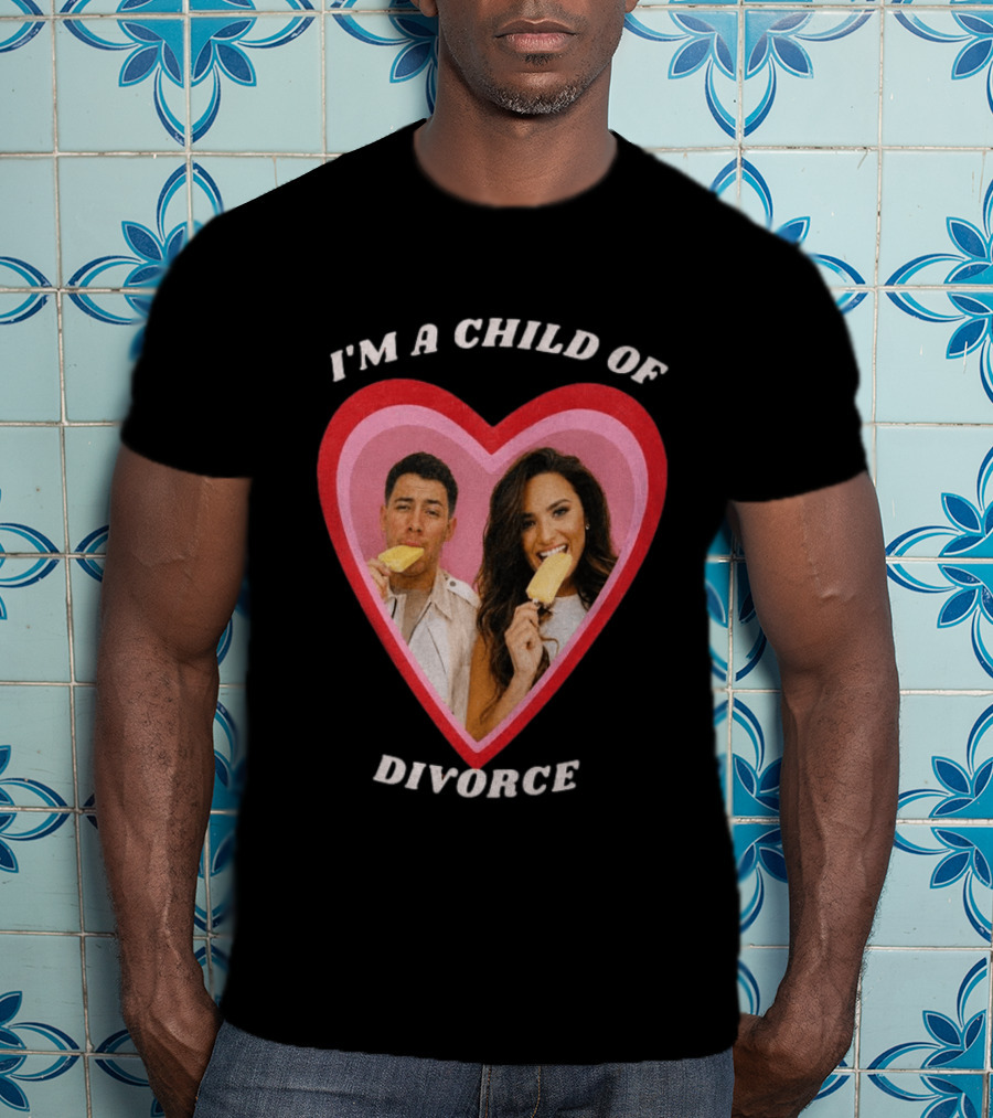 I'm A Child Of Divorce Nick Jonas Demi Lovato Heart Popsicle Image T-Shirt