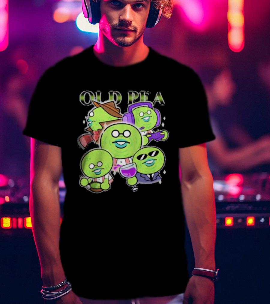 Chikn Nuggit Old Pea Glam Cartoon Characters With Sunglasses And Headphones T-Shirt