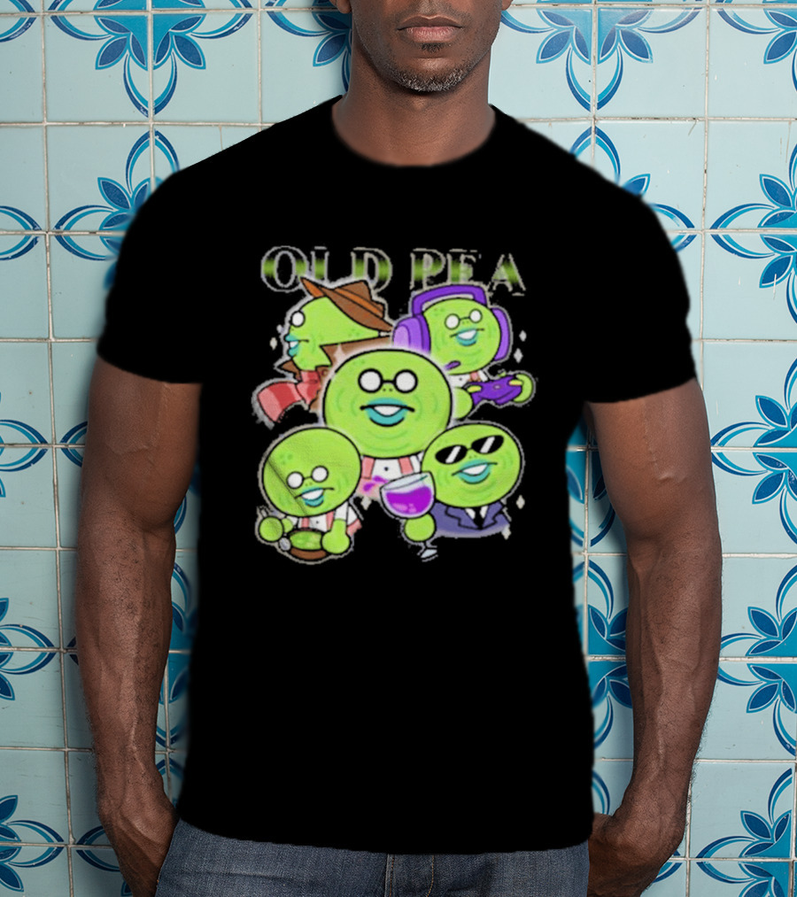 Chikn Nuggit Old Pea Glam Cartoon Characters With Sunglasses And Headphones T-Shirt