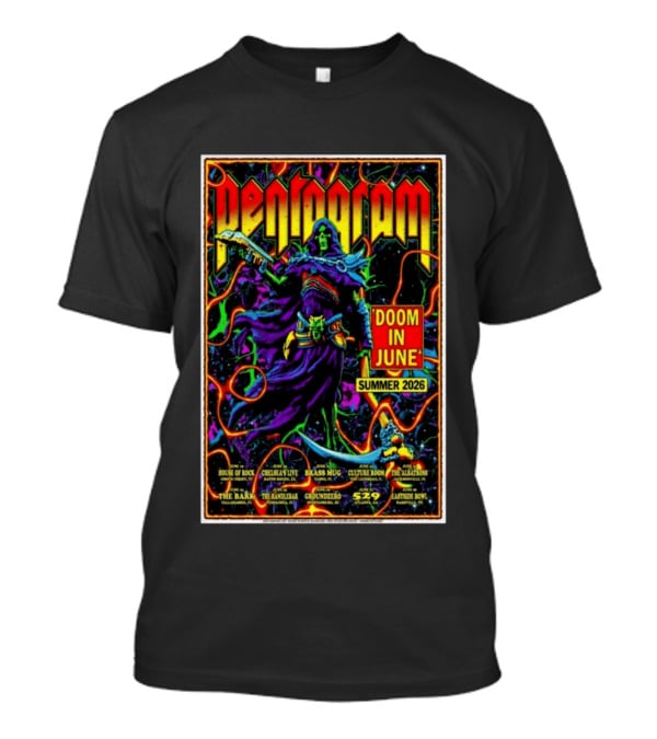 Pentagram Doom In June Summer 2026 Tour House Of Rock Chelsea's Live Brass T-Shirt