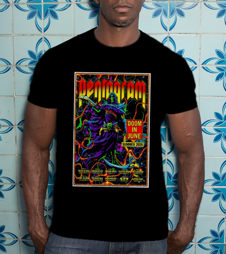 Pentagram Doom In June Summer 2026 Tour House Of Rock Chelsea's Live Brass T-Shirt