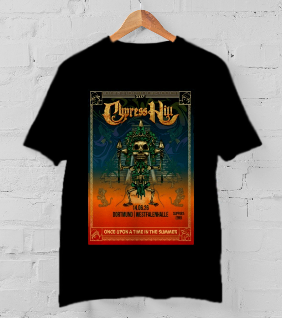Cypress Hill XXXV Dortmund Westfalenhalle 14.06.26 Support E7hel Once Upon A Time In The Summer Skeleton Warrior T-Shirt