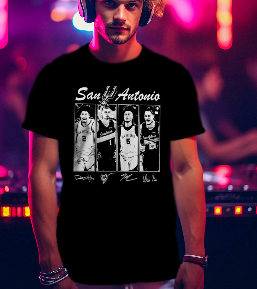 San Antonio Spurs Basketball Signatures And Players Number 2 1 5 T-Shirt