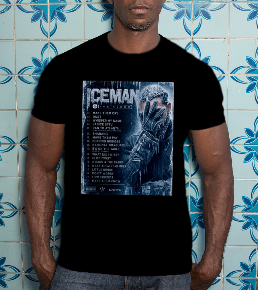 ICEMAN The Album Make Them Cry Whisper My Name Ran To Atlanta National Treasures Nocta Drake Tracklist T-Shirt