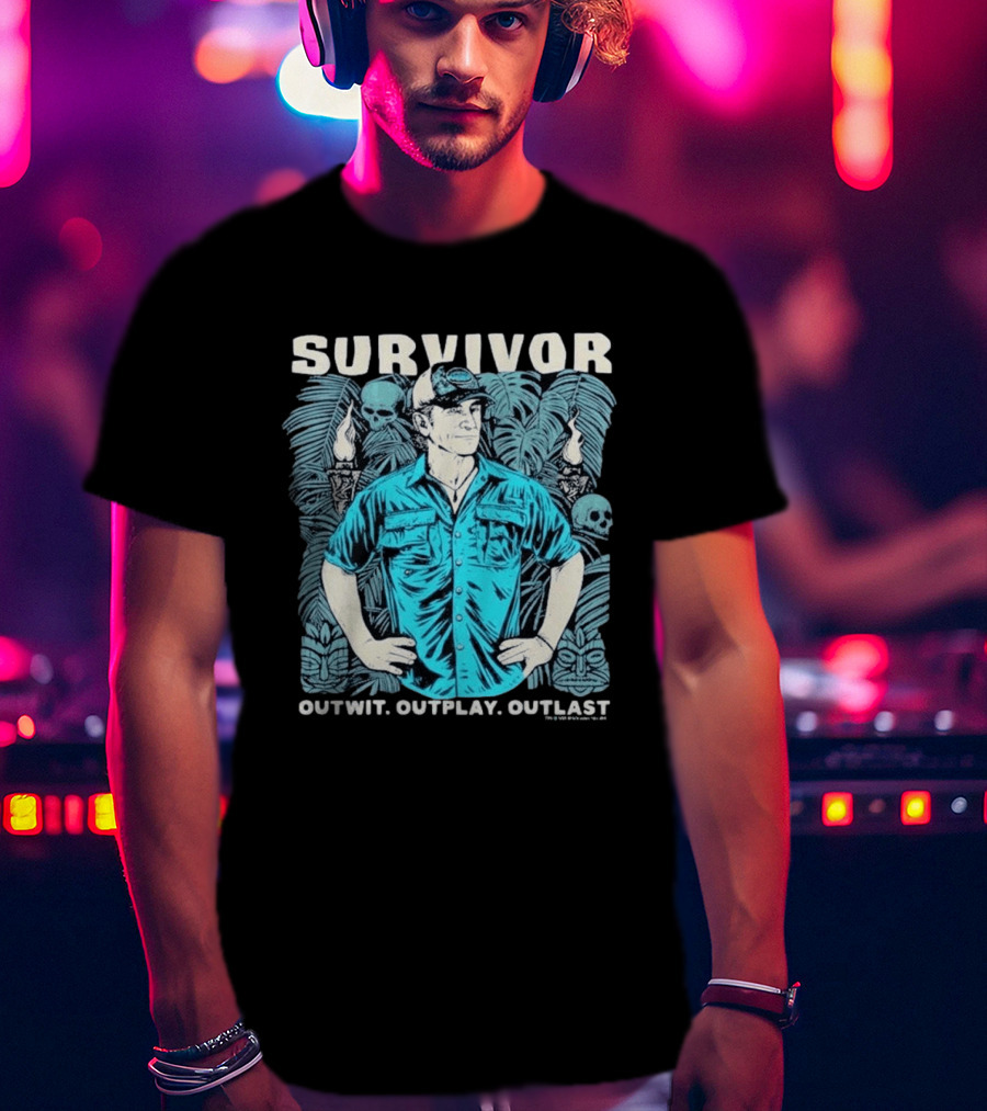 Survivor Jeff Outwit Outplay Outlast Tropical Island Adventure T-Shirt