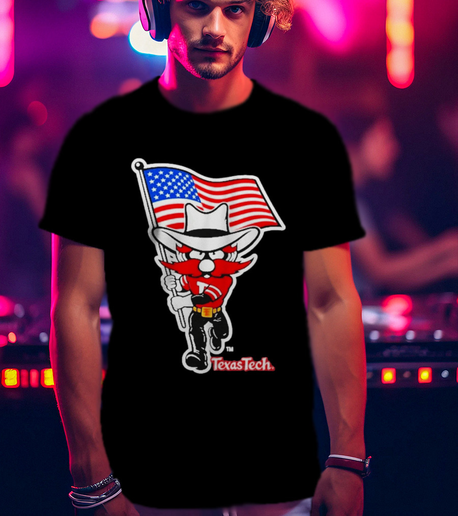Texas Tech Red Raiders USA Flag Raider Red T-Shirt