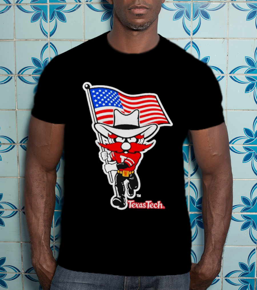 Texas Tech Red Raiders USA Flag Raider Red T-Shirt