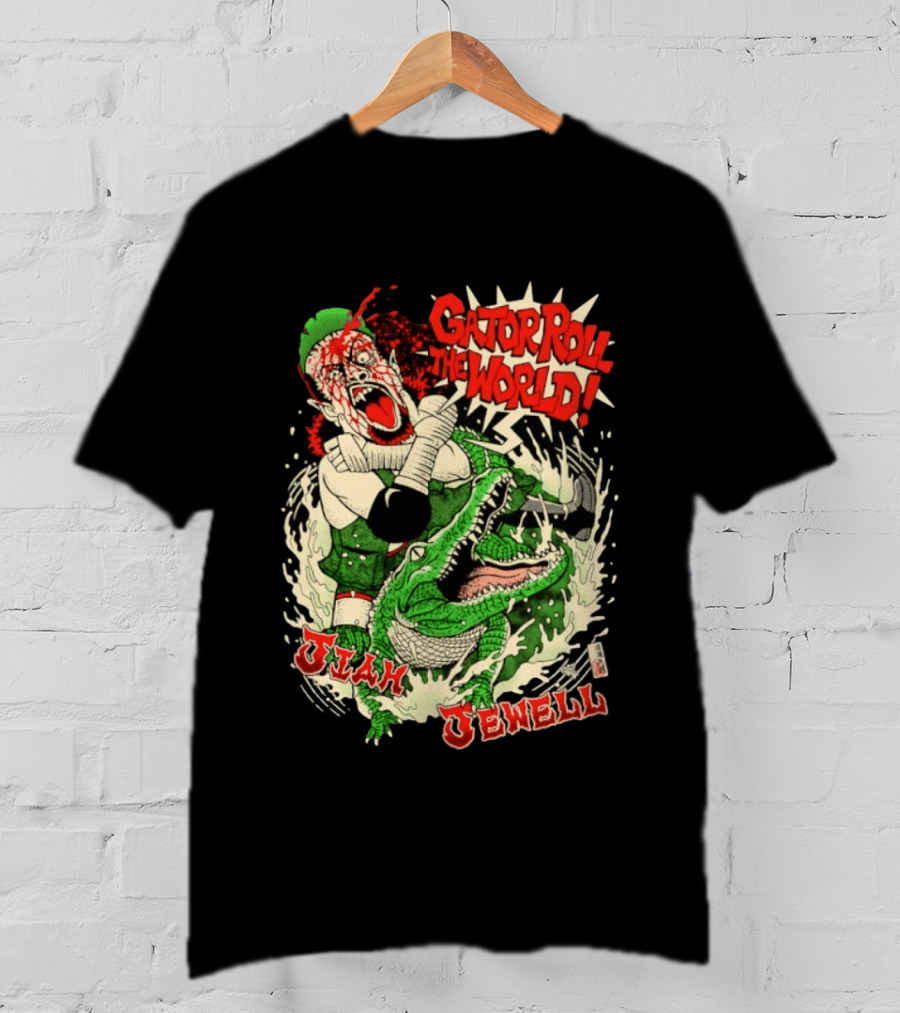 Gator Roll The World Jiah Jewell Wrestling Alligator Comic T-Shirt
