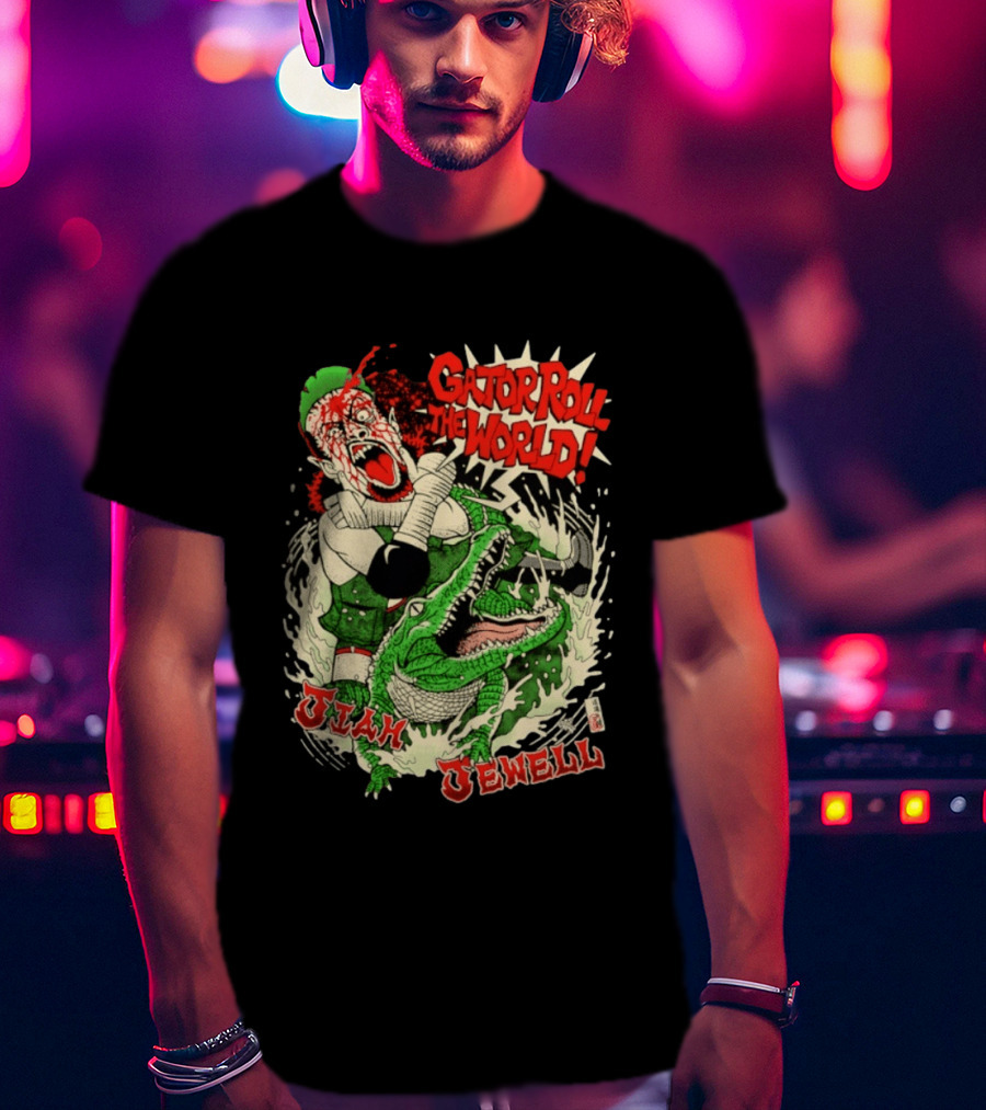 Gator Roll The World Jiah Jewell Wrestling Alligator Comic T-Shirt