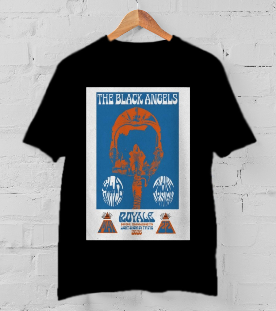 The Black Angels Royale Boston MA May 22 2026 Light Show By TV Eye Psychedelic Helmet T-Shirt