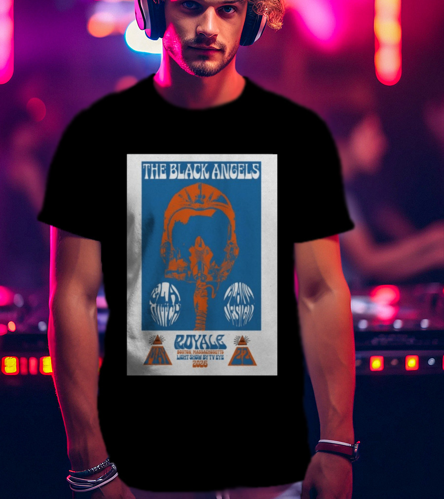 The Black Angels Royale Boston MA May 22 2026 Light Show By TV Eye Psychedelic Helmet T-Shirt