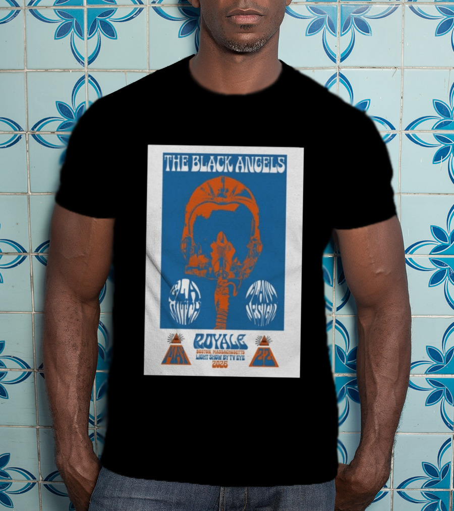 The Black Angels Royale Boston MA May 22 2026 Light Show By TV Eye Psychedelic Helmet T-Shirt