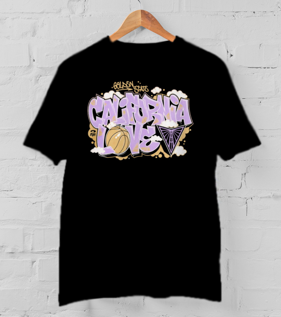 Golden State Valkyries Sportiqe X 2PAC California Love Basketball Clouds T-Shirt