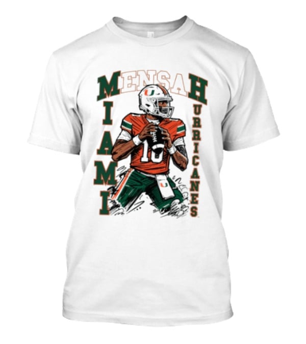 Mensah Miami Hurricanes Football Player Sketch T-Shirt