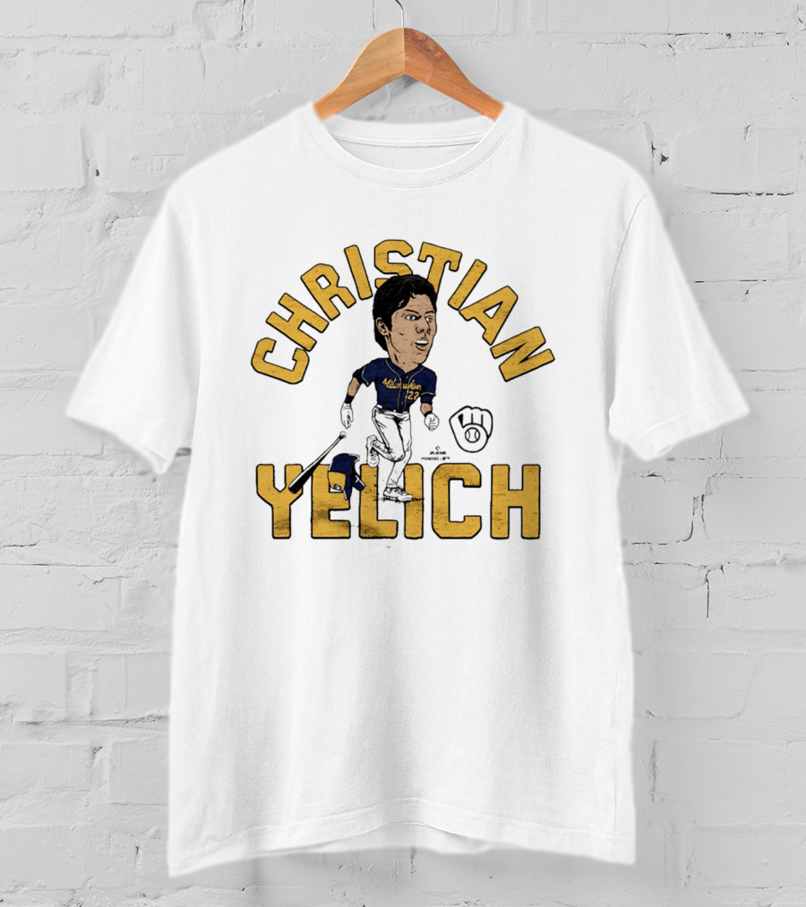 Christian Yelich Milwaukee Brewers Caricature Tri Blend T-Shirt