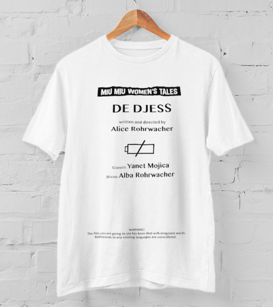 Miu Miu Women's Tales De Djess Alice Rohrwacher Yvette McJr Narr Ava Reinweaver T-Shirt