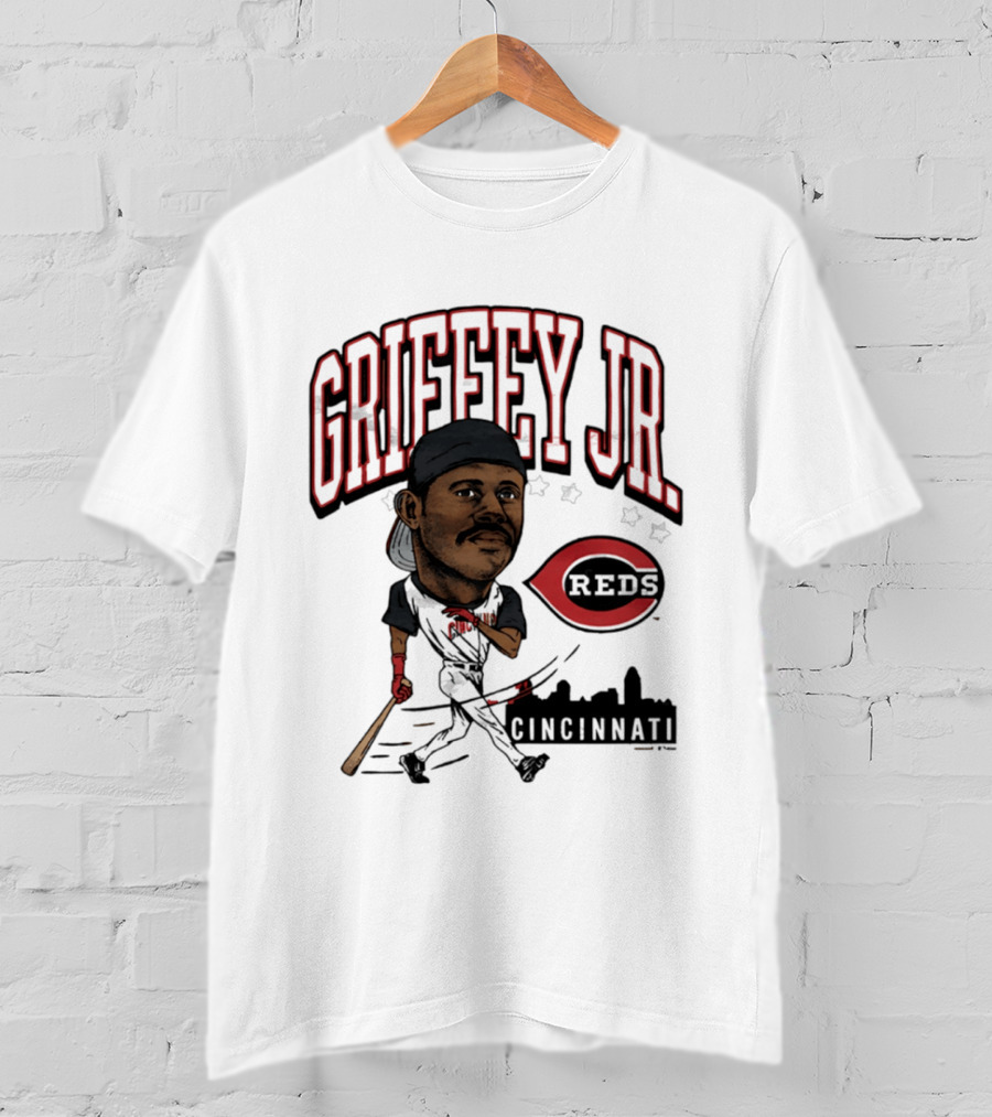 Cincinnati Reds Griffey Jr Caricature Tri Blend T-Shirt