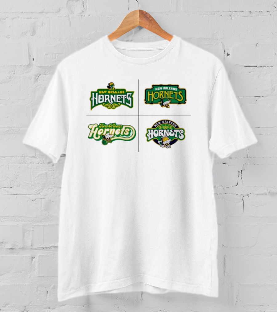 New Orleans Hornets Logo Collection Vintage NBA Team Merchandise T-Shirt